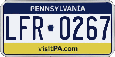 PA license plate LFR0267