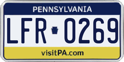 PA license plate LFR0269