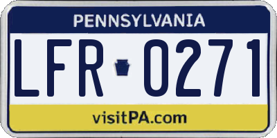 PA license plate LFR0271