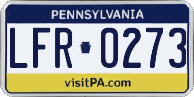 PA license plate LFR0273