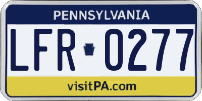 PA license plate LFR0277