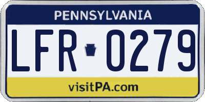 PA license plate LFR0279