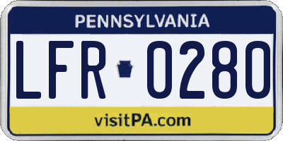 PA license plate LFR0280