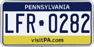 PA license plate LFR0282