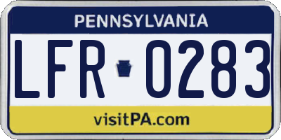 PA license plate LFR0283