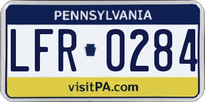 PA license plate LFR0284