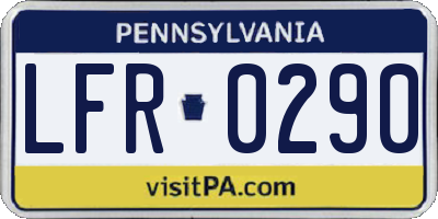 PA license plate LFR0290