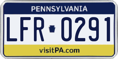 PA license plate LFR0291
