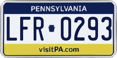 PA license plate LFR0293