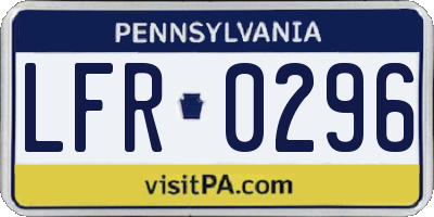 PA license plate LFR0296