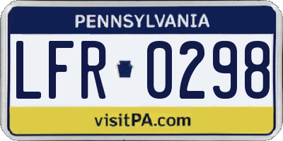PA license plate LFR0298