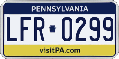 PA license plate LFR0299