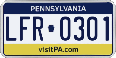PA license plate LFR0301