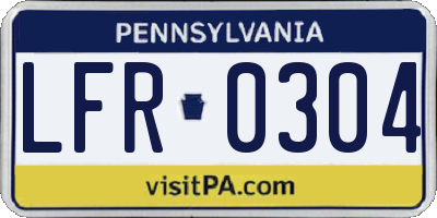 PA license plate LFR0304