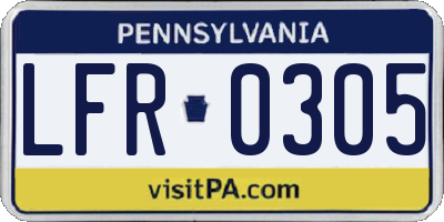PA license plate LFR0305