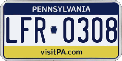 PA license plate LFR0308