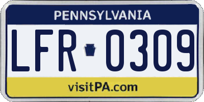 PA license plate LFR0309