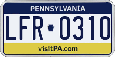 PA license plate LFR0310