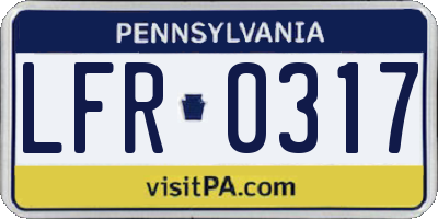 PA license plate LFR0317