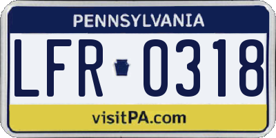 PA license plate LFR0318