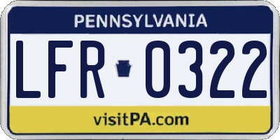PA license plate LFR0322