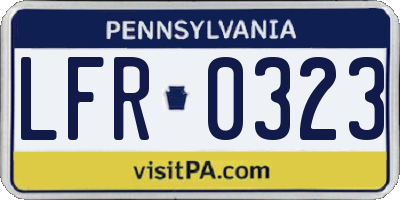 PA license plate LFR0323