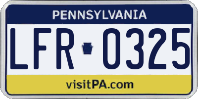 PA license plate LFR0325