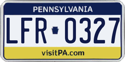 PA license plate LFR0327