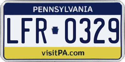 PA license plate LFR0329