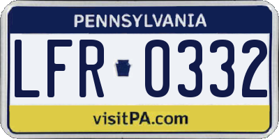 PA license plate LFR0332