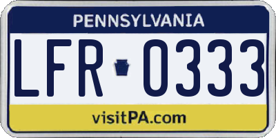 PA license plate LFR0333
