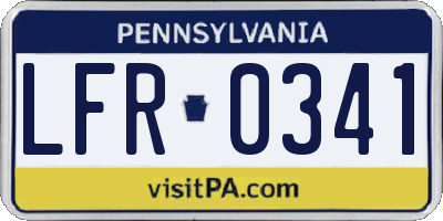 PA license plate LFR0341
