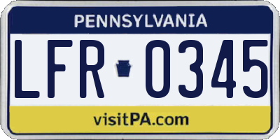 PA license plate LFR0345