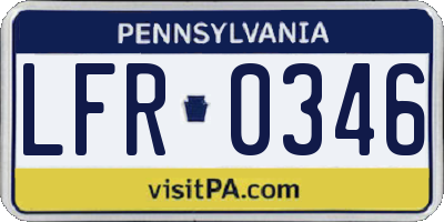 PA license plate LFR0346