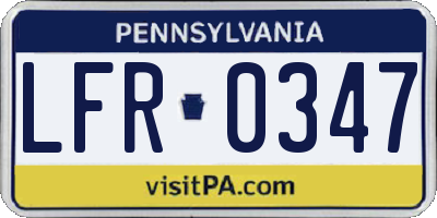 PA license plate LFR0347