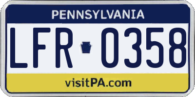 PA license plate LFR0358
