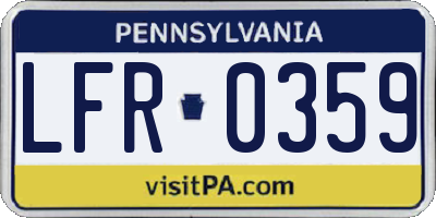 PA license plate LFR0359