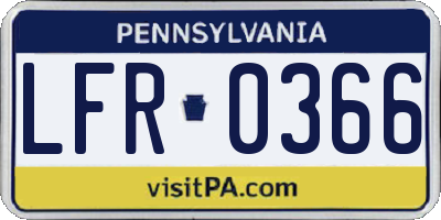 PA license plate LFR0366