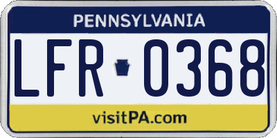 PA license plate LFR0368