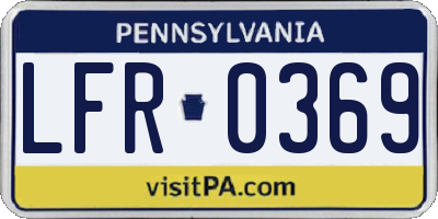 PA license plate LFR0369