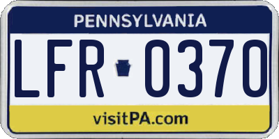 PA license plate LFR0370