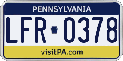 PA license plate LFR0378
