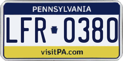 PA license plate LFR0380