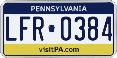 PA license plate LFR0384