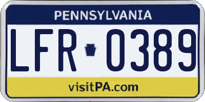 PA license plate LFR0389
