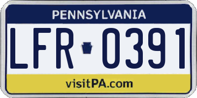 PA license plate LFR0391