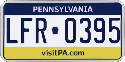 PA license plate LFR0395