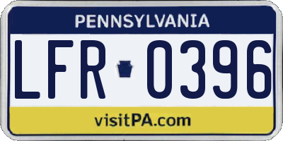 PA license plate LFR0396