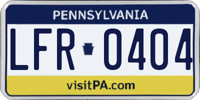 PA license plate LFR0404