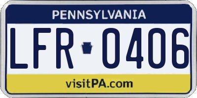 PA license plate LFR0406